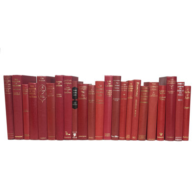 Decorative Books - Vintage Cherry Books  Red Books By The Foot