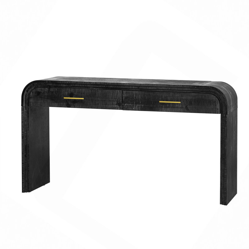 Console à silhouette rétro unique avec style ouvert, deux tiroirs supérieurs pour l'entrée, la salle à manger et le salon