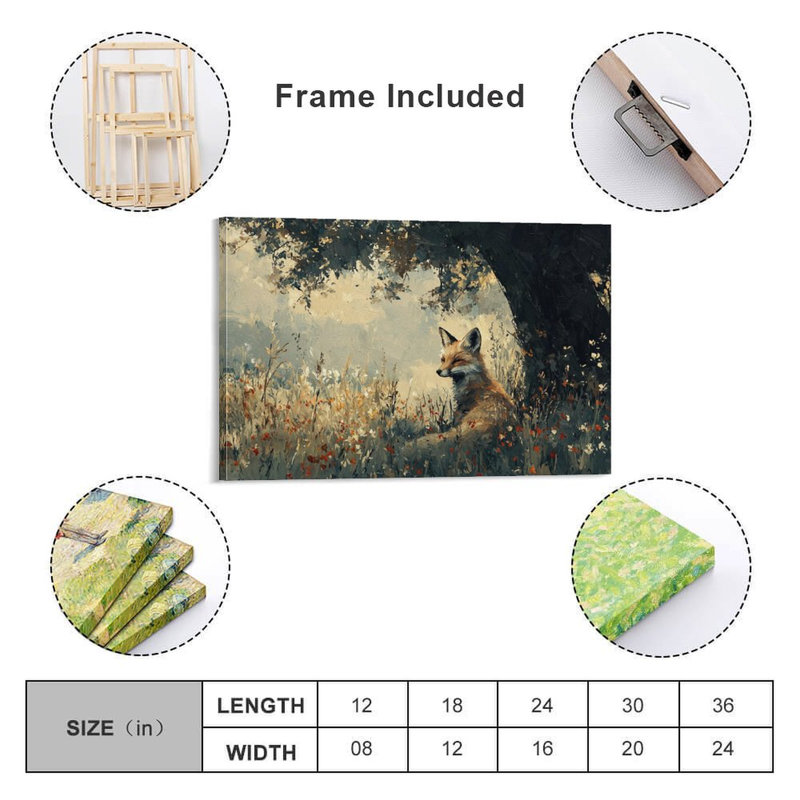 Art mural sur toile 8 "x 12" avec cadre en bois, prêt à être accroché, 8 x 12 pouces