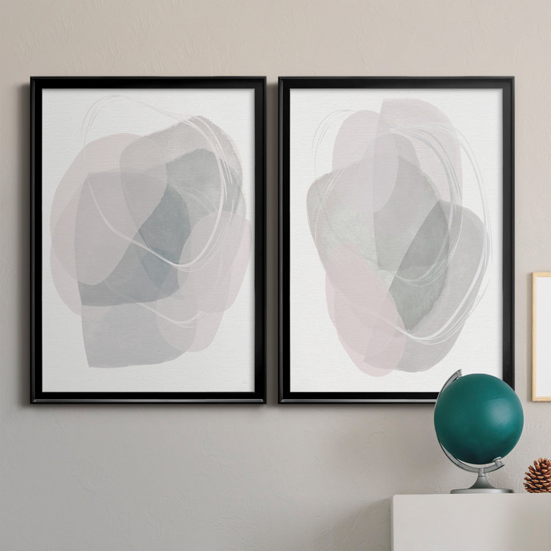 «River Jewels I», ensemble de 2 peintures sur toiles, H 30,5 po x l 42,5 po x P 3 po, Black Framed Canvas