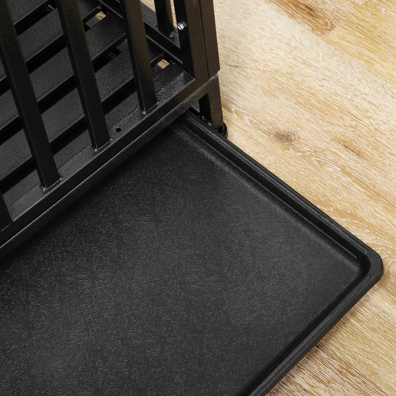 45" Heavy Duty Metal Dog Playpen - Anti-Pinch Floor & Slide-Out Tray, Lockable Wheels For Secure Indoor/Outdoor Use