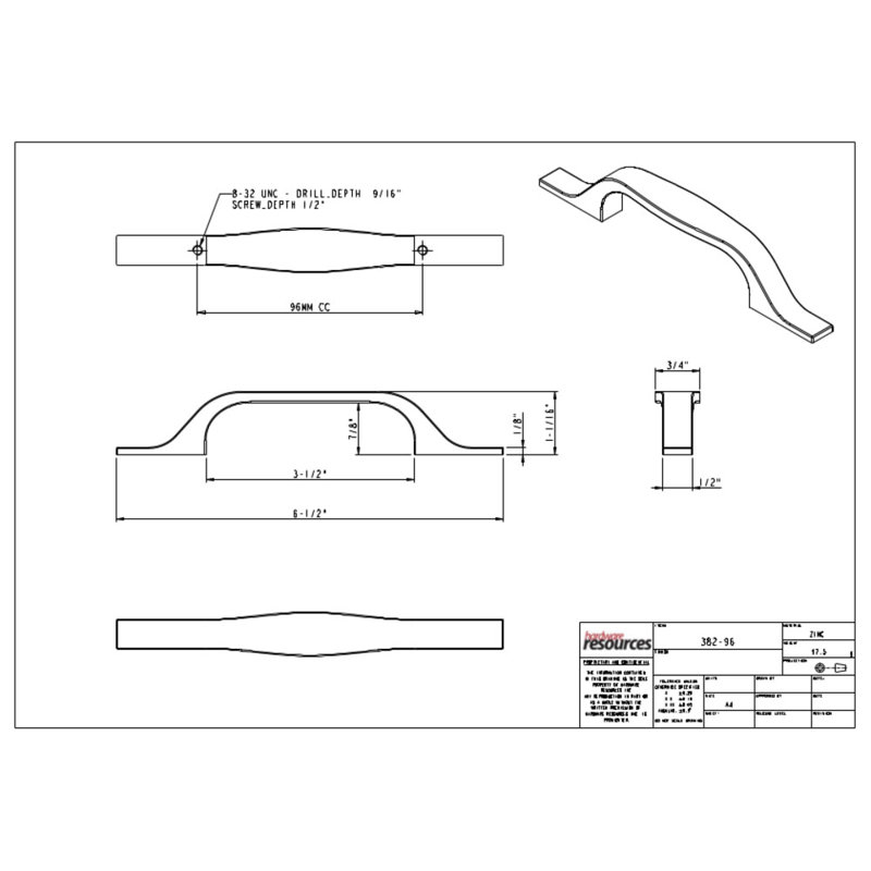Cosgrove 3 3/4" Center to Center Arch Pull, Brushed Oil Rubbed Bronze