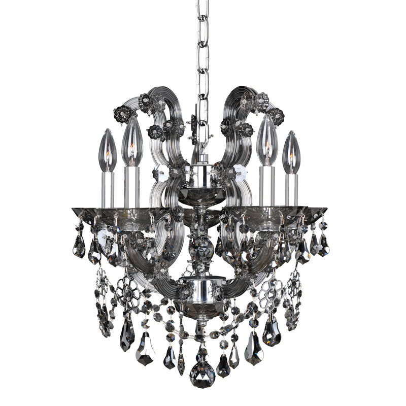 Lustre en chrome Brahms 5 LT Allegri, Firenze clair