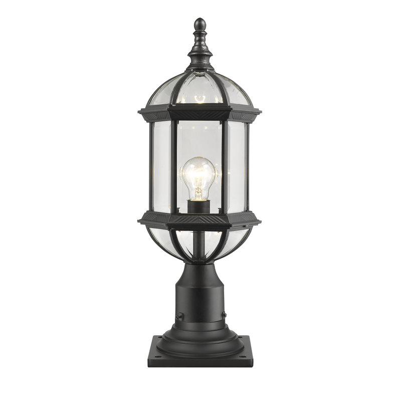 Luminaire sur mât câblé à 1 lumière H 21,5 po Polson, Noir