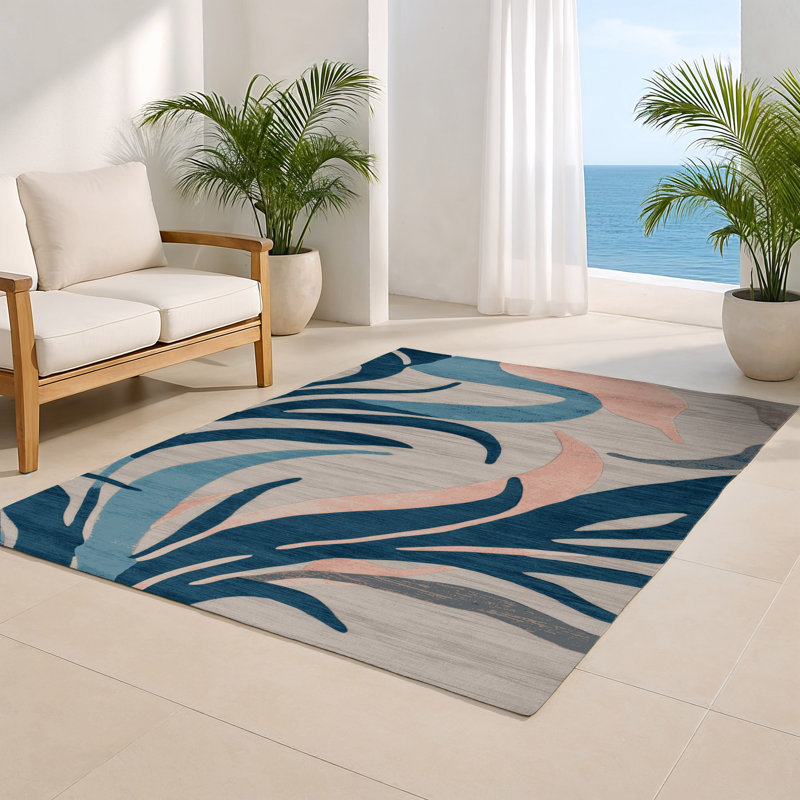 Watercolor Gray Indoor and Outdoor Area Rug, Rectangle 2' x 3'