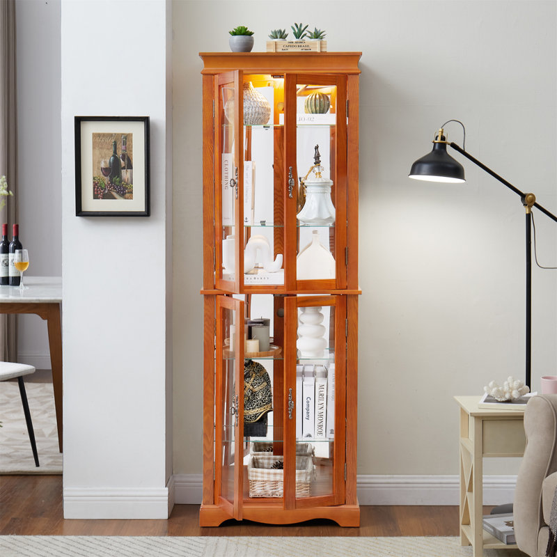 Lighted Glass Curio Display Cabinet