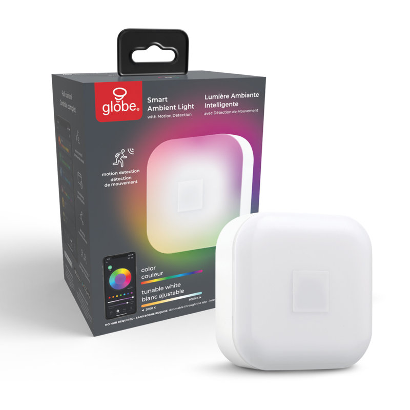 Wi-Fi Smart White Ambient Night Light With Motion Detection, No Hub Required, Voice Activated