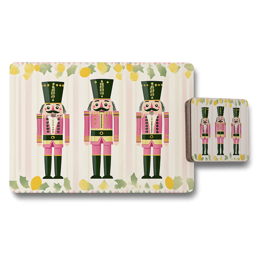 Nutcracker Themed Placemat and Coaster Set for Holiday Tables