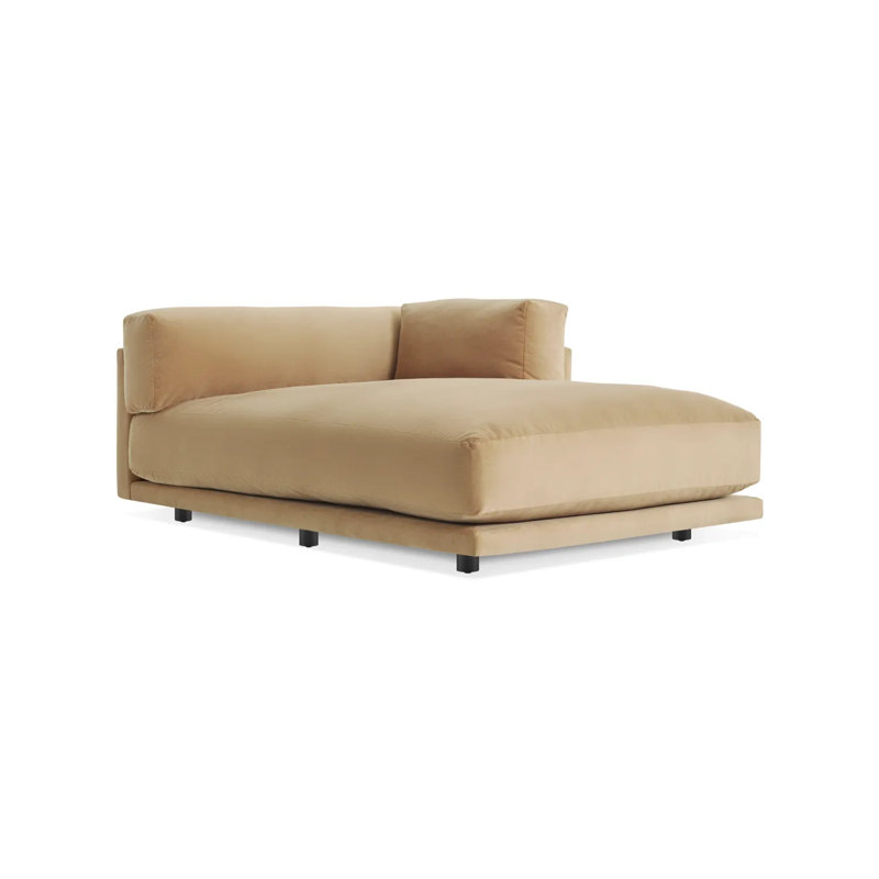 Canapé modulaire 51 po méridienne Sunday, Faisant face à la droite, Mélange de polyester velours chameau