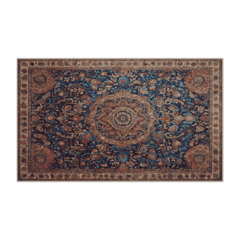 Tapis brun lavable à la machine, Rectangle 5 pi x 7 pi