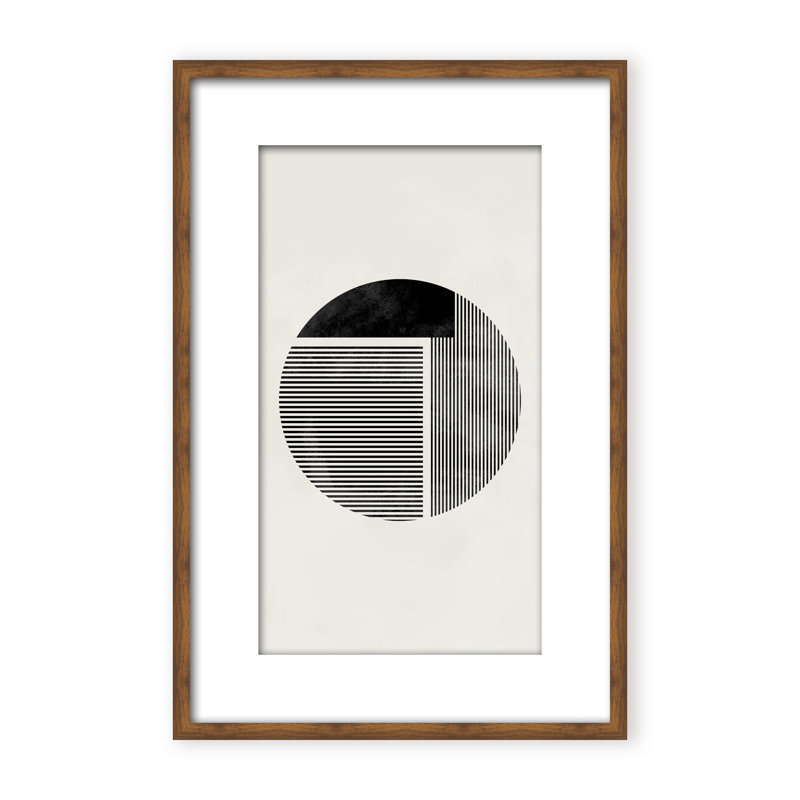 Abstract Minimalist Round by  - Picture Frame Painting on Paper, Framed Canvas, 24" H x 16" W x 2.375" D, White