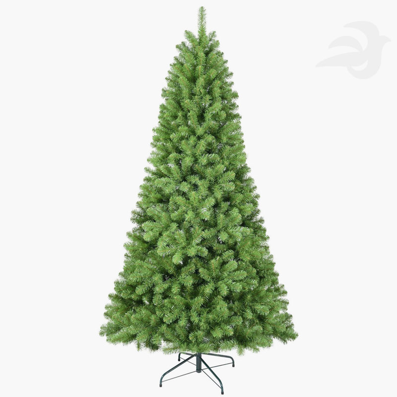 Arbre de Noël artificiel en PVC 9 pi: intégré avec fil mémoire, embouts à charnières 1910, installation facile, finition verte, parfait pour la décoration intérieure des Fêtes