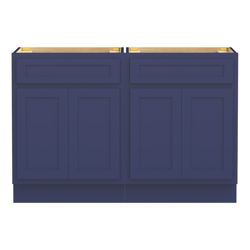 48" Double Bathroom Vanity Base Only, Blue