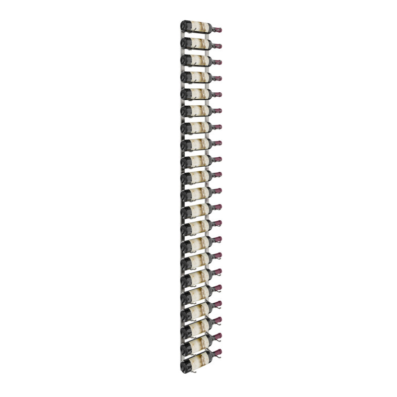 Chumasero 21 Bottle Wall Mounted Wine Bottle Rack, Brushed Nickel