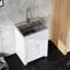 Armoire à linge blanche 24 po avec évier et robinet en acier inoxydable