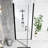 34.In W X 72.In H Pivot Shower Door, Matte Black Aluminum Frame, Half Frame ,1/4 In Thick Tempered Glass Explosion Proof Film,Stainless Steel Handle