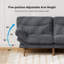 75”Convertible Futon Sofa Bed with Adjustable Backrest and 5-Level Armrests, Corduroy Futon Couch ,Sleeper Sofa Loveseat for Small Spaces, Apartment or Office,Grey-108486679-100150246