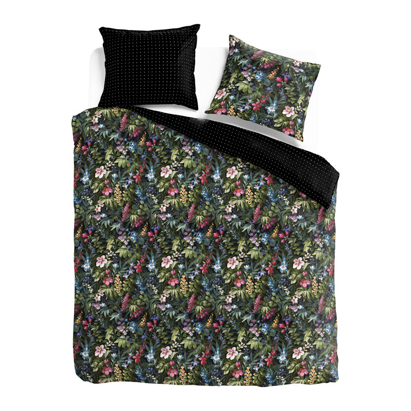 Acus Green/Pink/Black Satin 200 TC, 140 x 220 cm - 2 Pillowcases (60 x 70cm)