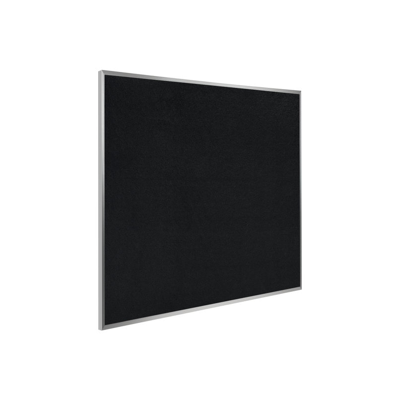 Babillard en caoutchouc recyclé mural, Noir, H 48,5 po x l 72,5 po x P 0,58 po