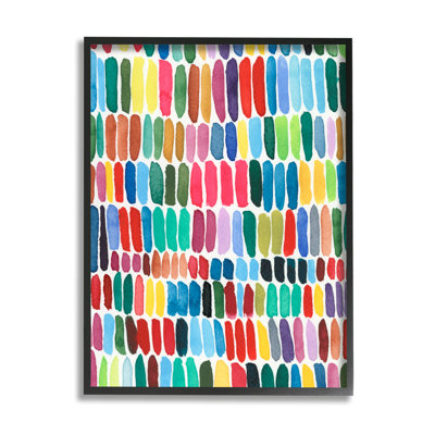 " Varied Rainbow Lines Abstract Pattern Watercolor Detail " by Regina Moore
