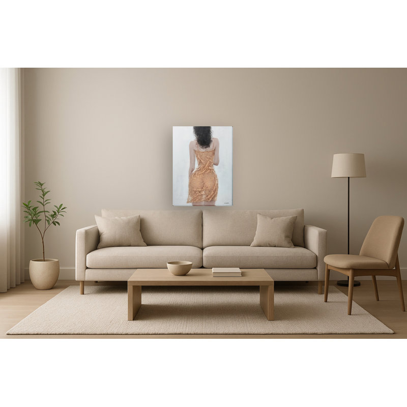 Art mural en toile Lady in Beige - 30 po x 40 po