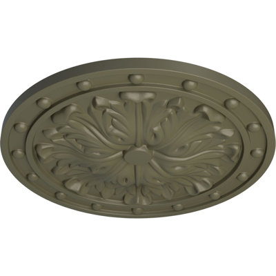 Endurathane Foster Acanthus Leaf Ceiling Medallion, 20 1/2"OD x 1 1/2"P (Fits Canopies up to 2 1/4"), Hand-Painted Spartan Stone Finish