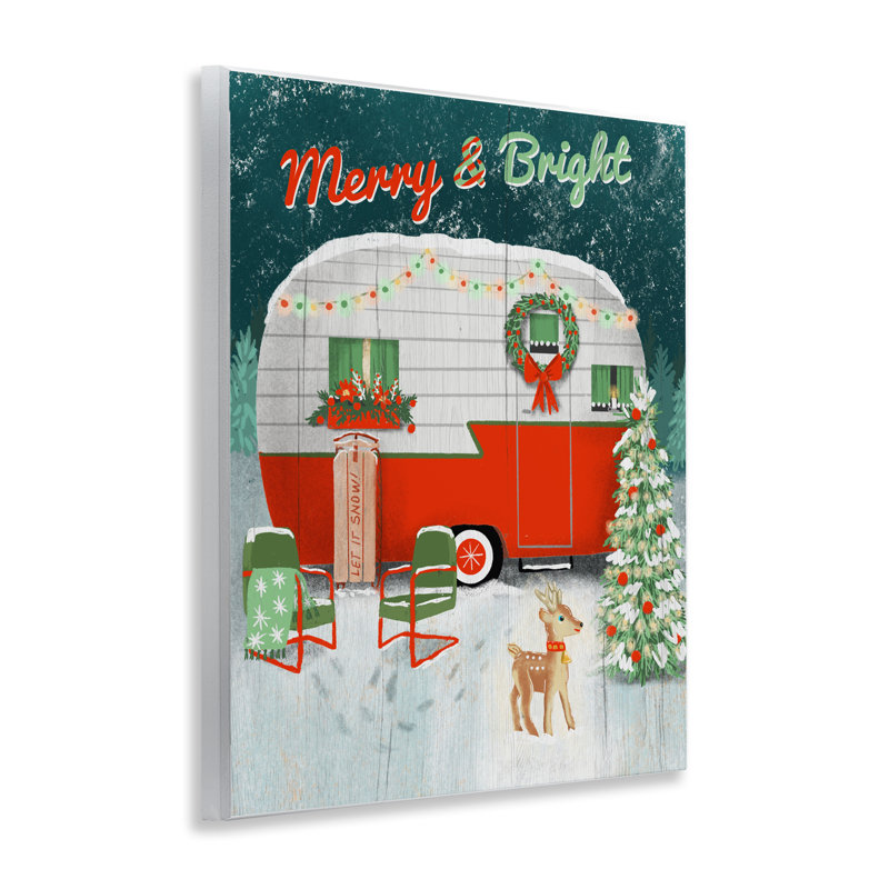 Plaque murale Merry & Bright Camper, design par Jilly Jack Designs