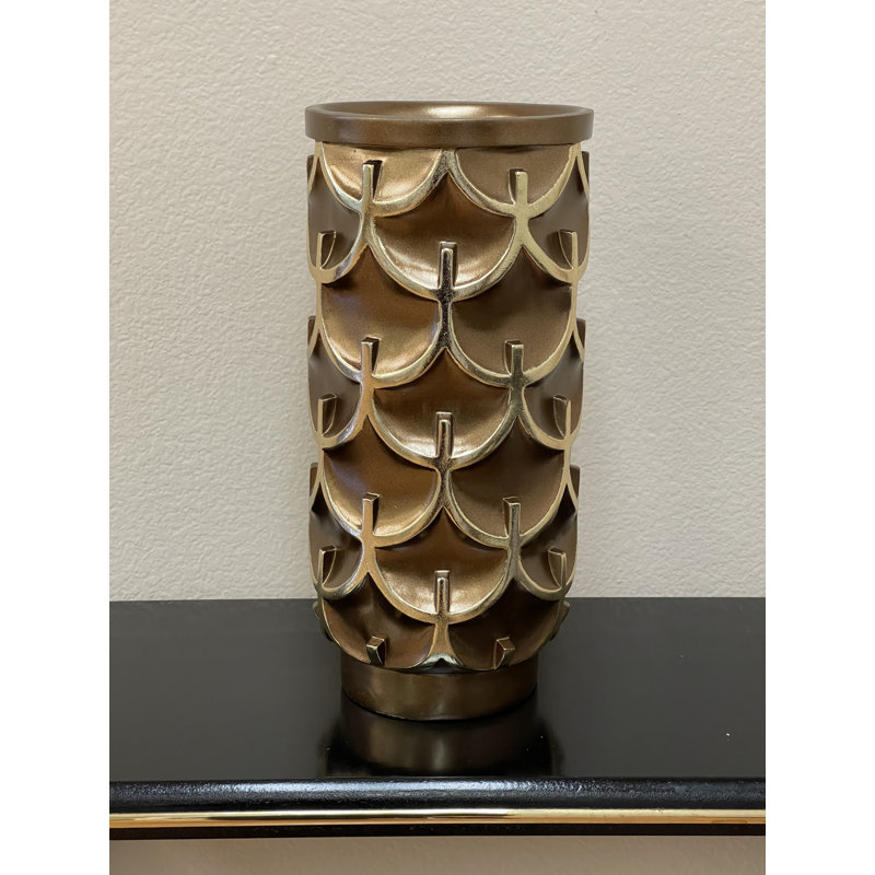 Vase de table en polyrésine, H 14,5 po x l 7 po x P 7 po