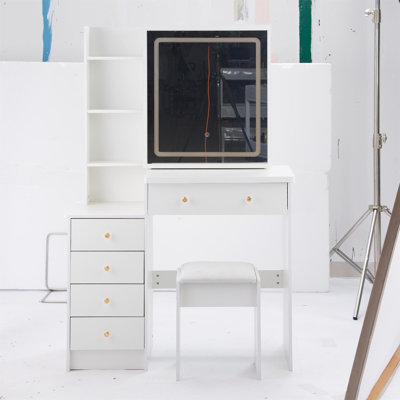 Meuble-lavabo de 37 po avec tabouret de chevet gauche 37 po