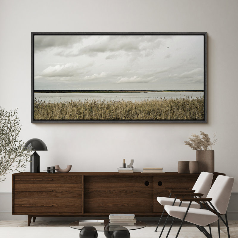 Serene Wetland, reproduction d'art sur toile, H 30 po x l 60 po, Noir, noir, noir, noir