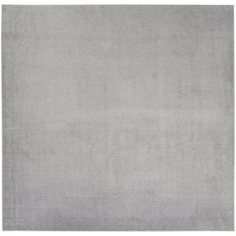 Nourison Essentials Silver/Gray Indoor/Outdoor Area Rug, Square 9'