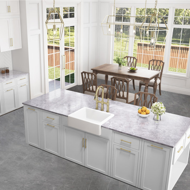 19'' L Single Bowl Fireclay Kitchen Sink, 8" H x 24" W x 19" D