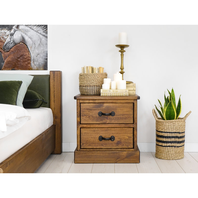 Broussard 50cm W Solid Wood Bedside Table