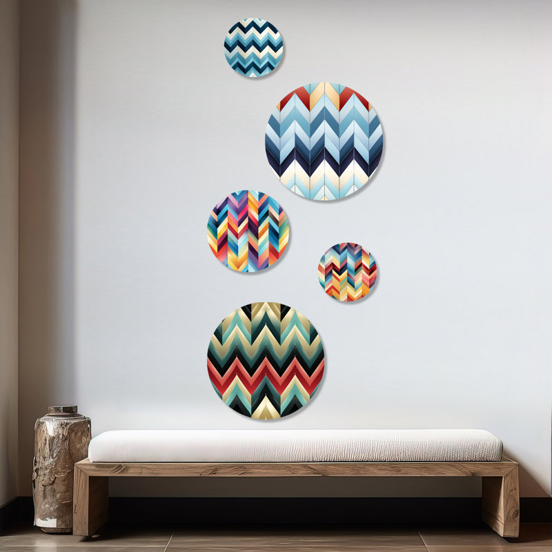 Ensemble de 5 affiches murales rondes glamour