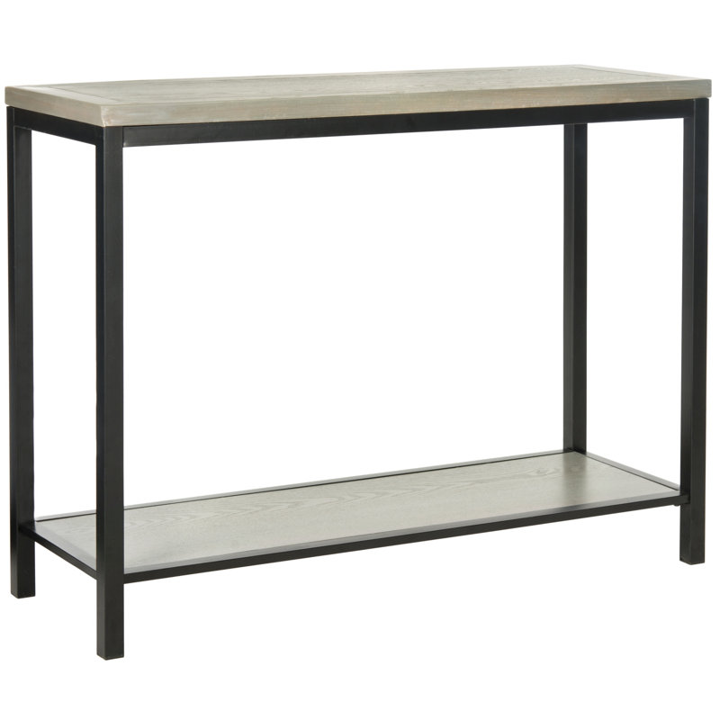 Nehru 41.3'' Solid Wood Top Console Table, French Gray