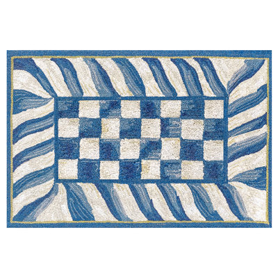 Truly Royal Check 2' x 3' Washable Door Mat