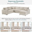 Canapé modulaire surdimensionné en U de 115,3 po avec méridienne et trois coussins décoratifs doux pour le salon, gris clair-63289402