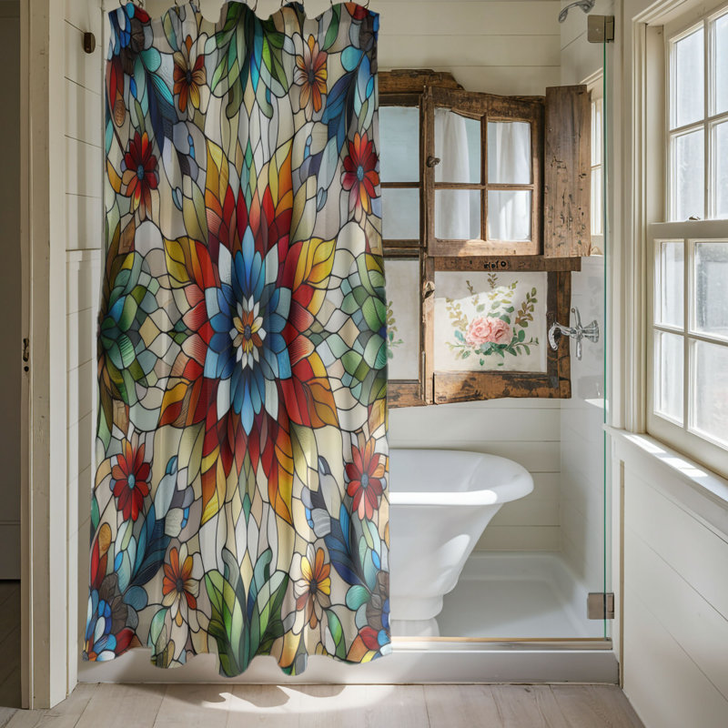 Glass Petals - 1 Piece Standard Shower Curtain, 74" H x 71" W