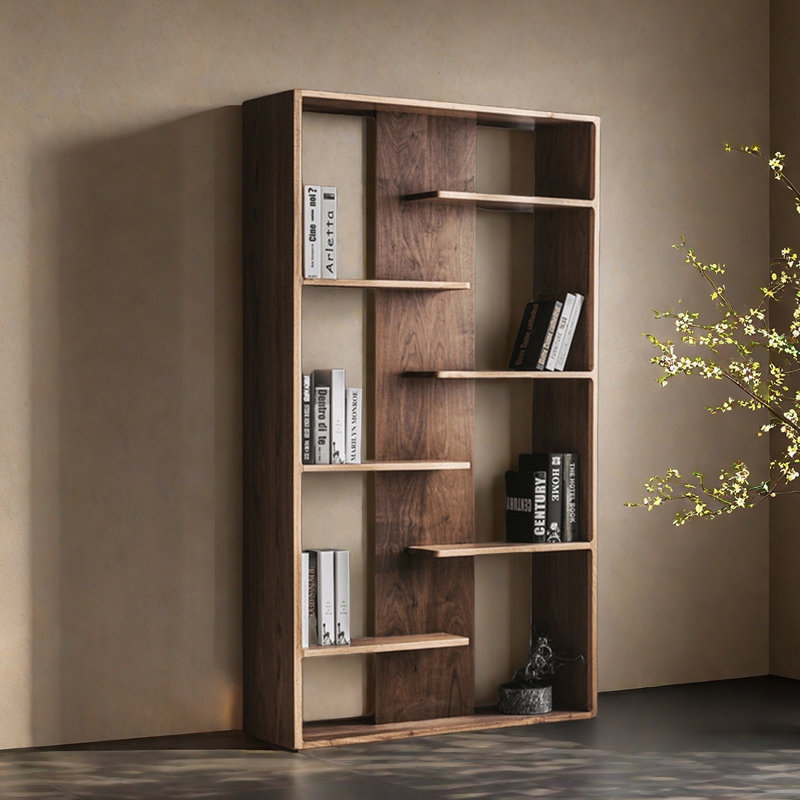 American-style country vintage bookcase, (7 Shelves) 73.23"H x 47.24"W x 13.39"D