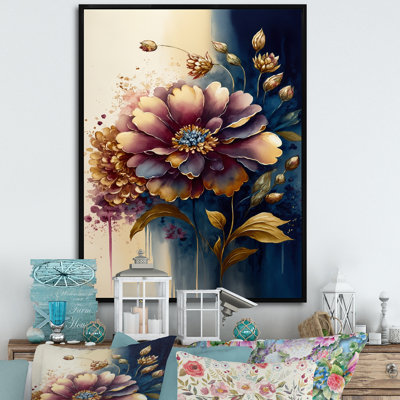 «Night Shade Zinnia Floral Design III», reproduction sur toile
