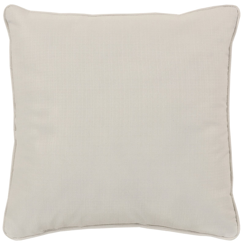 Ivory Floral Embroidered Square Decorative Throw Pillow