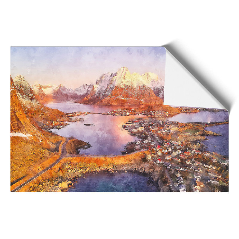 Reine in Norway Painting - Frameless Print, 42cm H x 59cm W x 0.1cm D