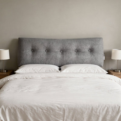 Grand coussin de tête de lit, coussin de dossier triangulaire avec housse amovible, gris foncé