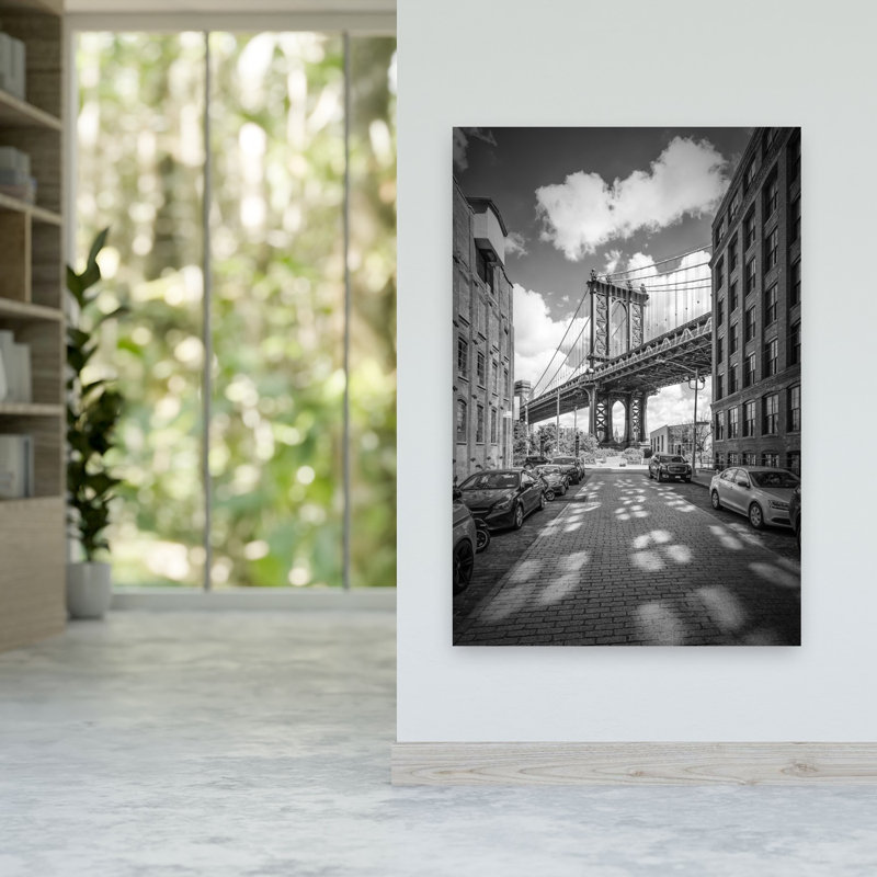 «Dumbo Manhattan Bridge View Abstract Contemporary City Architecture», reproduction d'art murale, H 60 po x l 40 po