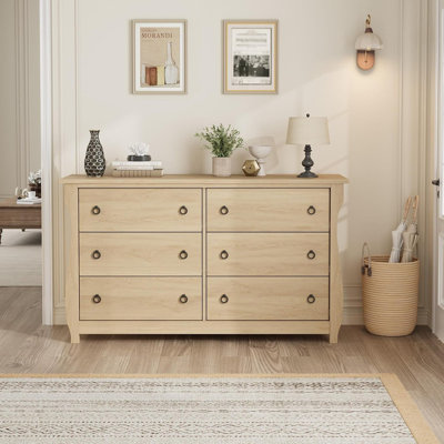 Commode Boho 6 / 7Drawer - Commode de rangement en bois texturé pour chambre à coucher et salon