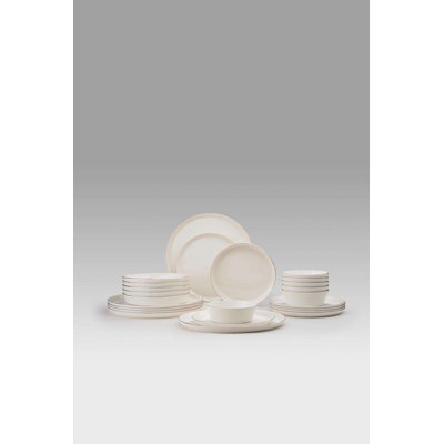 Elegant 24-Piece Dinner Set, 100% Porcelain, Includes 6 Service Plates (10.6 in), 6 Dinner Plates (8.3 in), 6 Dessert Plates (7.5 in), 6 Bowls (5.1 in) | Stunning Gold Color | Perfect for Formal Dining & Entertaining
