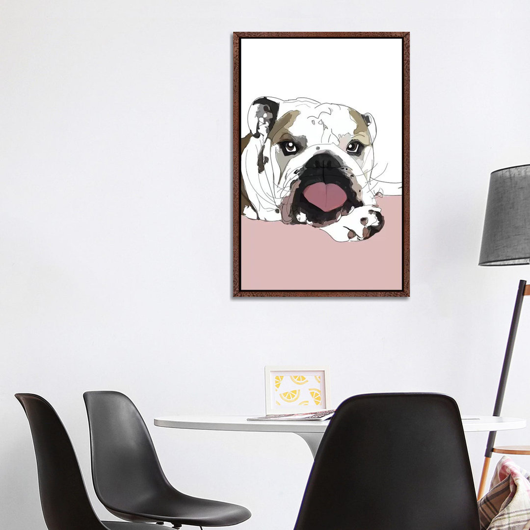 Englische Bulldogge Liebe von Sketch And Paws - Galerie-verpackte Leinwand Giclée auf Leinwand