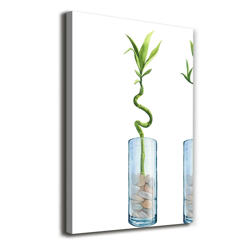 Bamboo In A Pot - Wrapped Canvas Print