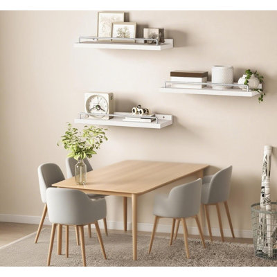 Ensemble de 3 tablettes flottantes pour décoration murale, étagères en bois de paulownia rustique pour salle de bain, salon, chambre à coucher, cuisine, présentoir de plantes et cadres
