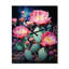 Cactus rose, vert, désert, épineux II - horloges murales florales-99629714